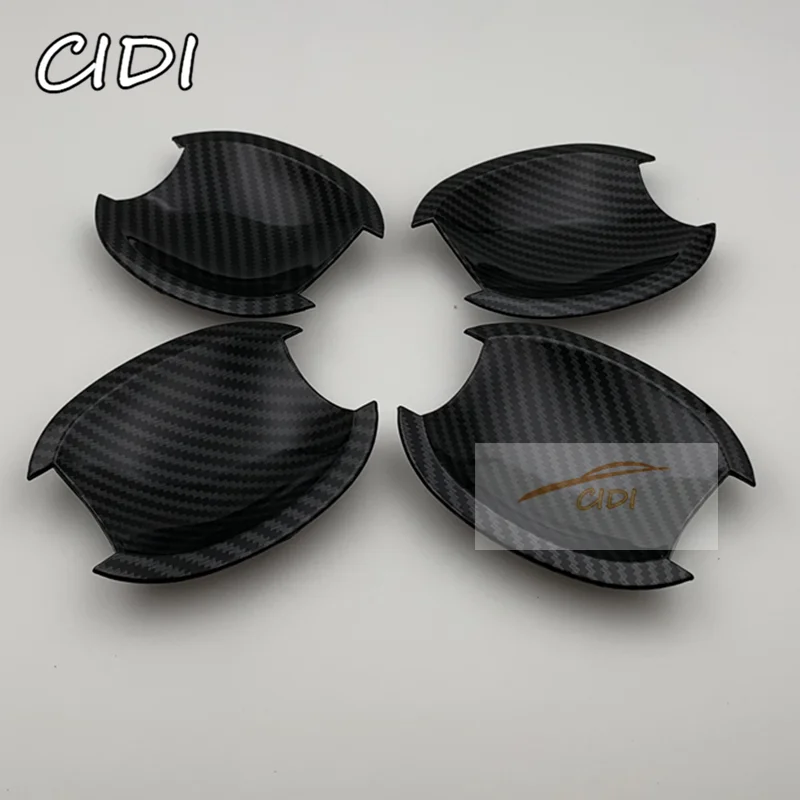 Черные крышки для дверных ручек Nissan Tiida C11 2004-2011 из АБС-углеродного волокна