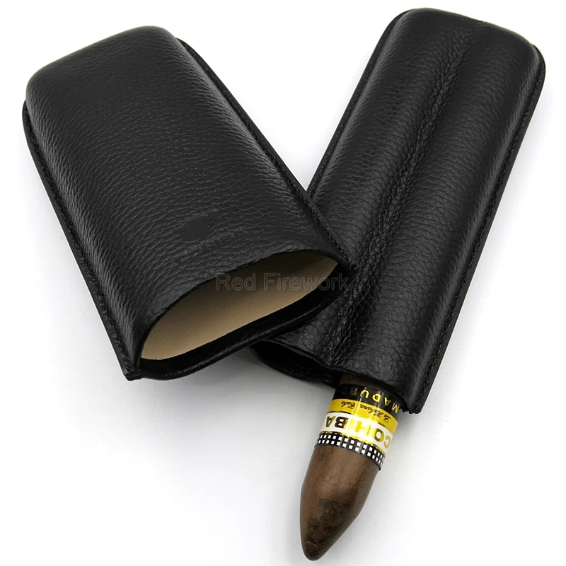 COHIBA из натуральной кожи 2 трубки портсигар Чехол держатель путешествия Карманный хьюмидор для сигар портативный чехол s для мужчин открытый с подарочной коробкой
