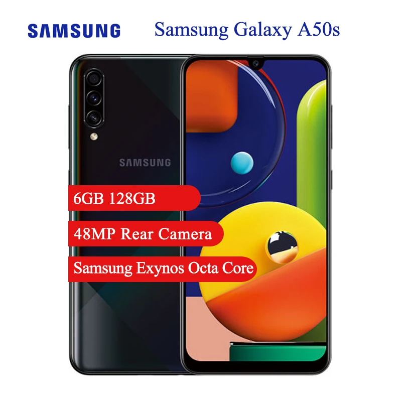 

Samsung Galaxy A50s Mobile Phone 6.4" Samsung Exynos Octa-core Triple Cameras 4000mAh 6GB RAM 128GB ROM Smartphone NFC