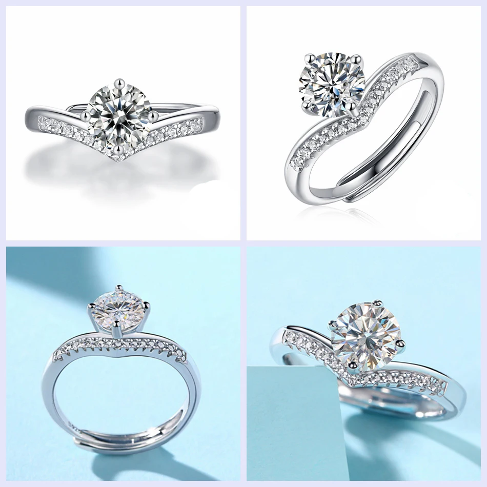 

ORSA JEWELS 925 Sterling Silver Ring 1ct Classic Style Diamond Jewelry Moissanite Ring Wedding Party Anniversary Ring Gift SMR02