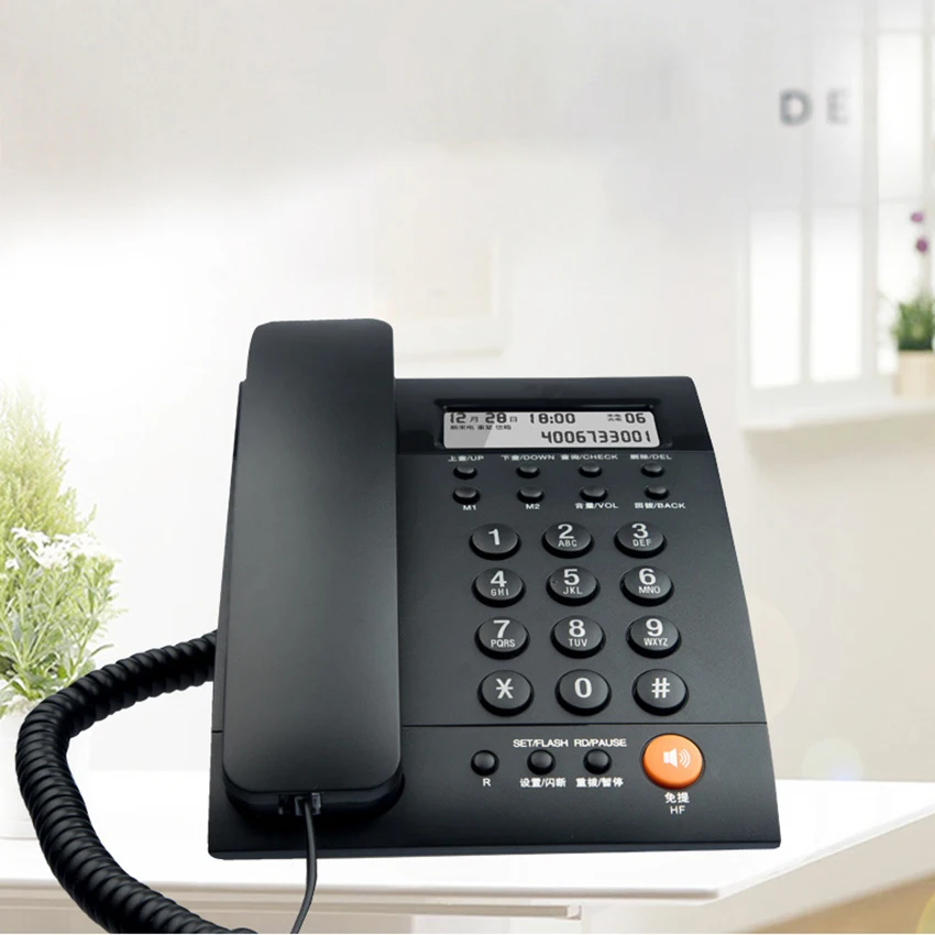 small business office phone with caller id r transfer button adjustable lcd brightness do not disturb corded landline free global shipping