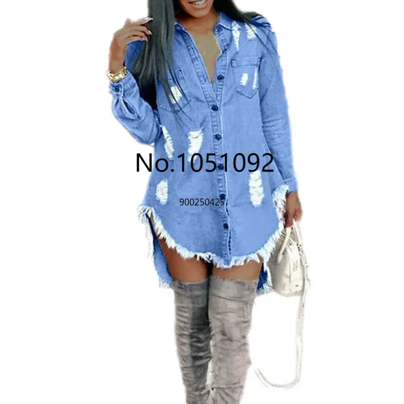 

Африканские платья для женщин, Новая африканская одежда из денима, Африканское платье, Дашики, Анкара, стильное рваное джинсовое платье с ба...