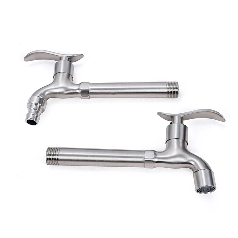 Настенный кран для стиральной машины удлиненный из нержавеющей стали G1/2 резьбы