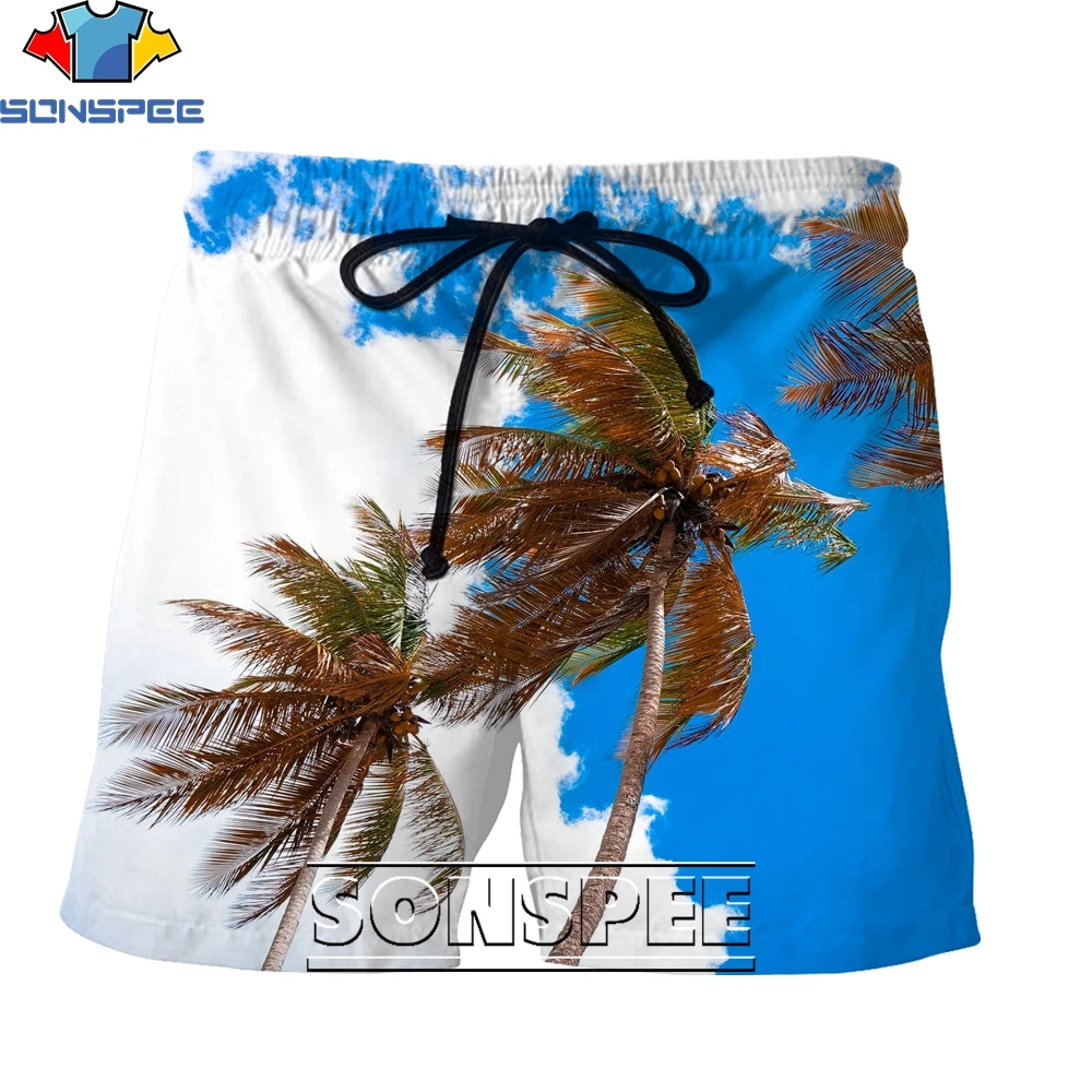 

LIASOSO cool tide 2021 new fashion surf shorts tropical beach surfing coconut tree landscape oversized shorts
