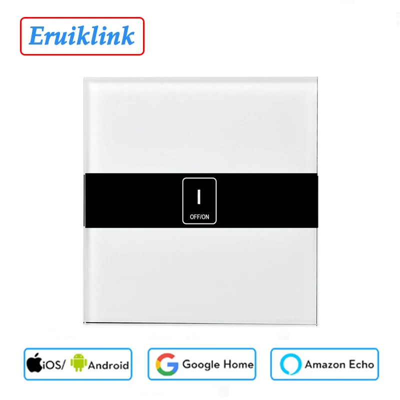 ЕС Стандартный Eruiklink 1 Gang Wi Fi Управление выключатель через Android и IOS Беспроводной