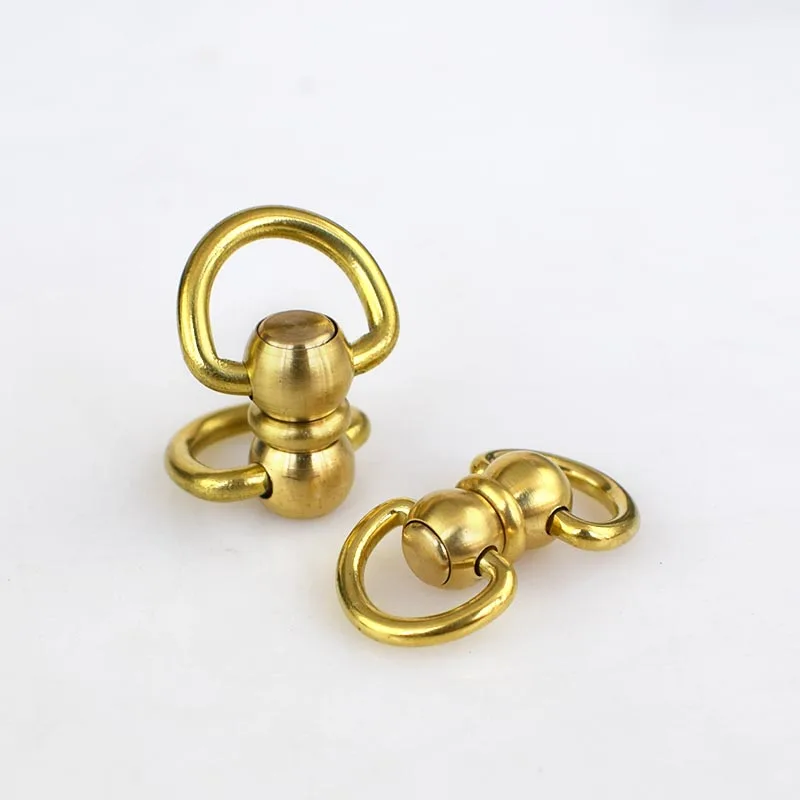 1 упаковка Твердый латунный поворотный двойной D Кольцо Цепь кошелек ключ