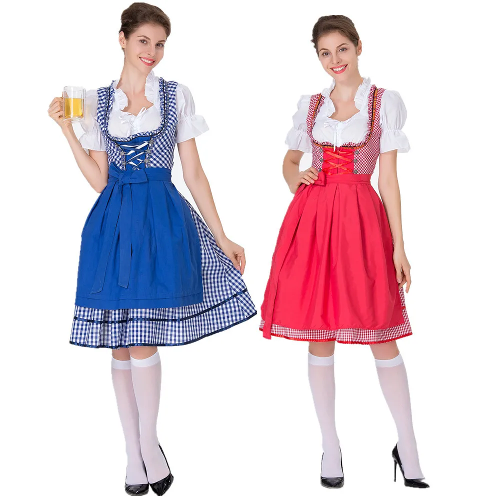 Размеры S-3XL Октоберфест Dirndl официантка в пивном баре взрослый костюм Для женщин