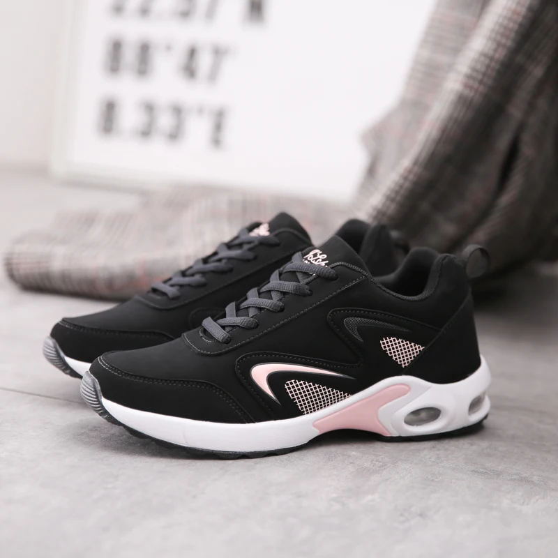 RUMDAX Air Cushion Women Tennis Shoes Black Breathable Wear-resistant Fitness Sport Shoes Outdoor Basket Femme Sneakers