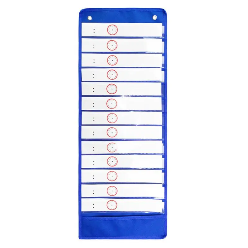 

Daily Schedule Pocket Chart 26 Double-Sided Reusable Dry-Eraser Cards For Office Q1JC