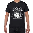 Забавная Мужская футболка с барабаном да Винчи, новинка, уличная одежда для мужчин, хлопковая Винтажная футболка с рисунком барабана, да Винчи