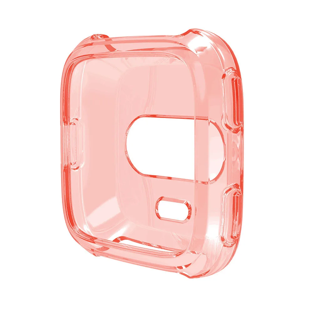 Pink Yayuu, ТПУ, все включено, чехол, прозрачный, мягкий, защитный, полный Чехол для часов, Смарт-часы, предотвращают царапины для Fitbit Versa 1/2 - Цвет: Pink