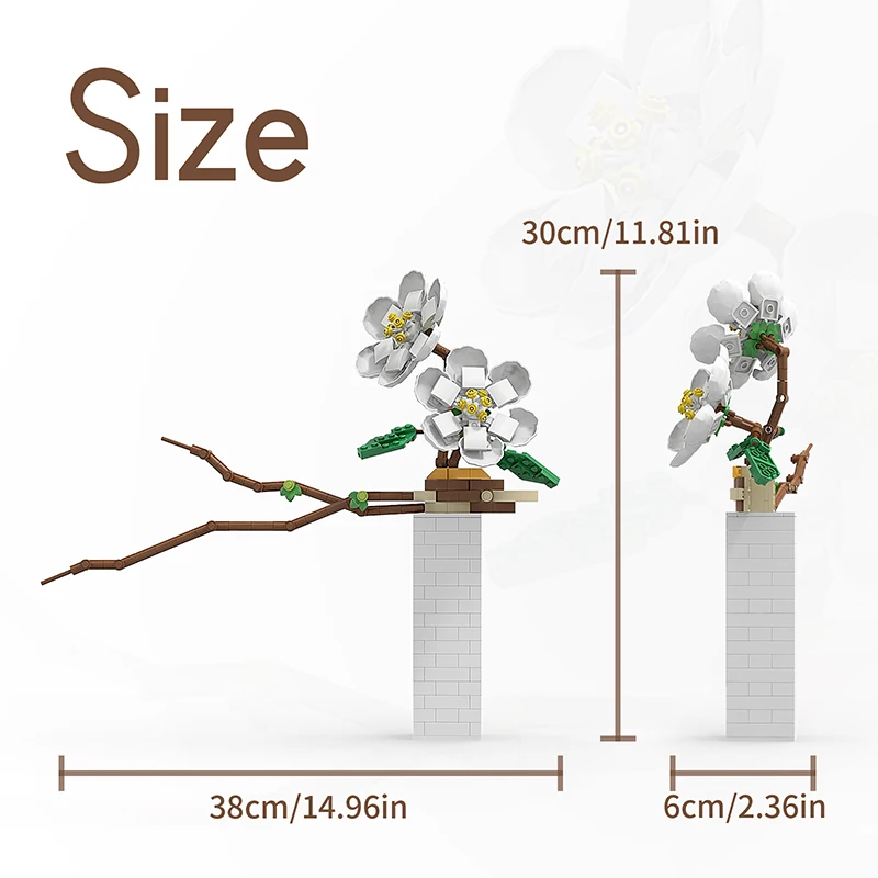 

331Pcs DIY Plants Tree Vase Potted Flowers Phalaenopsis Blossom Building Blocks Bricks Accessories Model Kids Educational Toys