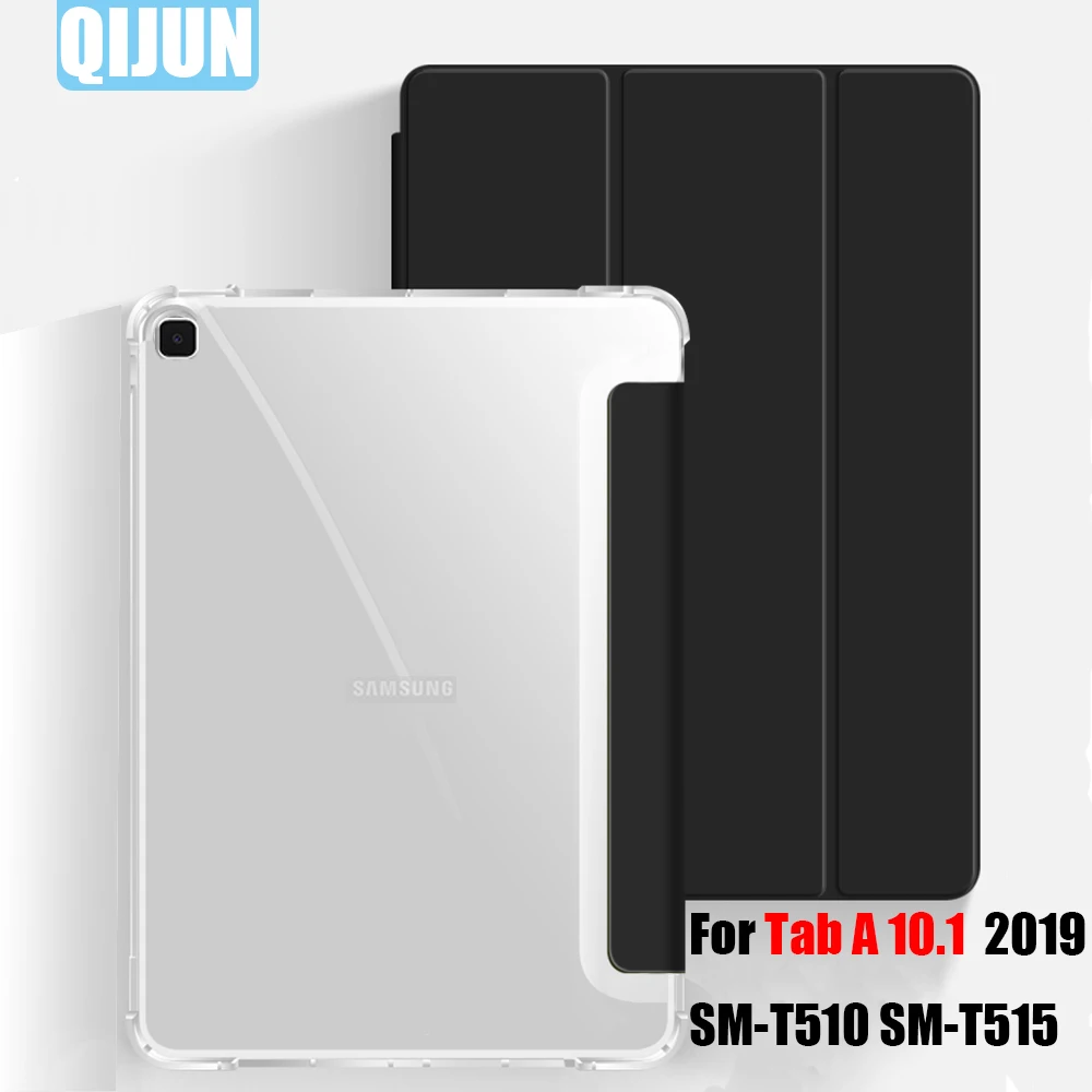 

Tablet case for SM-T510 SM-T515 Samsung Galaxy Tab A 10.1 2019 Leather Trifold Stand Solid cover Shockproof Sleeve capa card bag