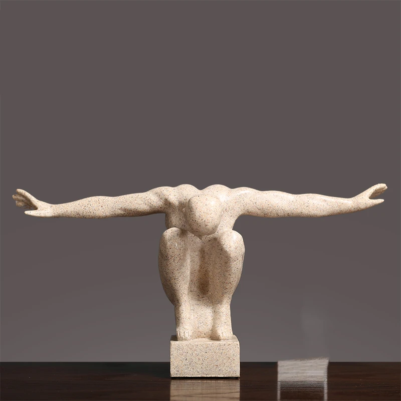 

Creative Character Sculpture Abstract Art Sports Figures People Statues Resin Crafts Desktop Ornaments Living Room Office Decor