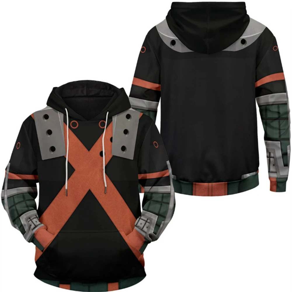 Свитшот с капюшоном в стиле аниме свитер моя геройская академия Deku Midoriya Izuku Bakugou