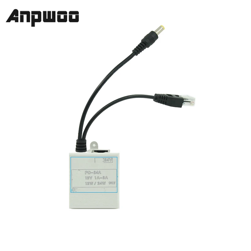 

ANPWOO CCTV монитор камера POE сплиттер стандартный 48V поворот 12V2A POE источник питания IEEE802.3AF/AT
