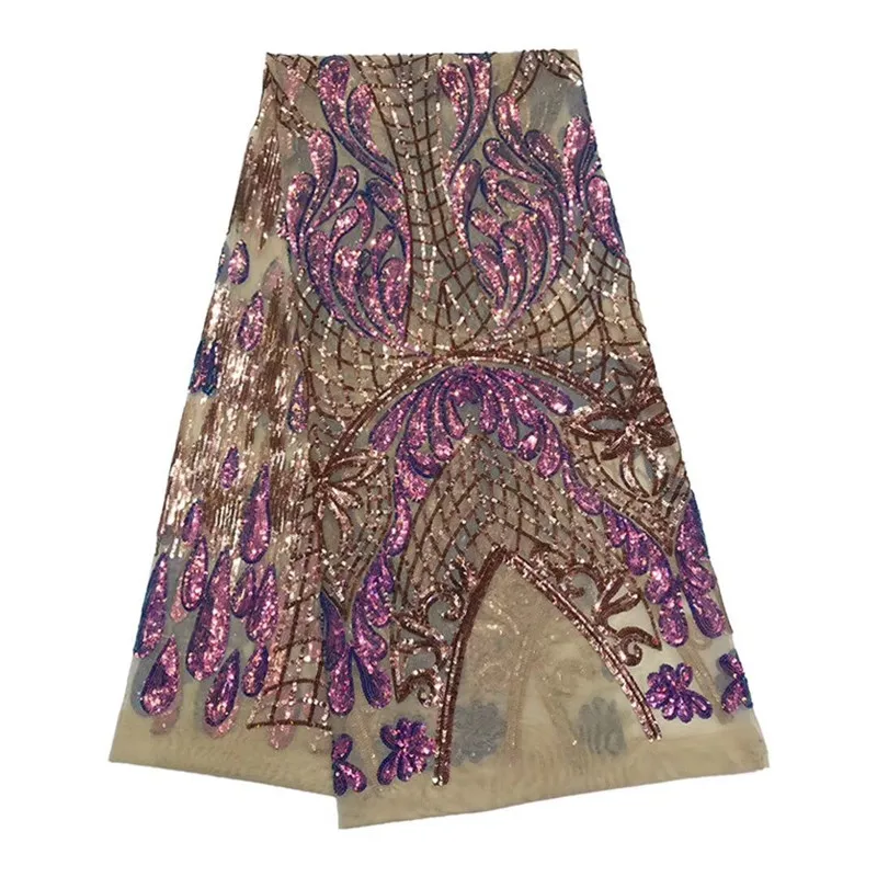 

2020 red High Quality Nigerian Tulle Lace Fabrics Latest sequins glitter Mesh African Lace Fabric Bride French Net Lace Fabric