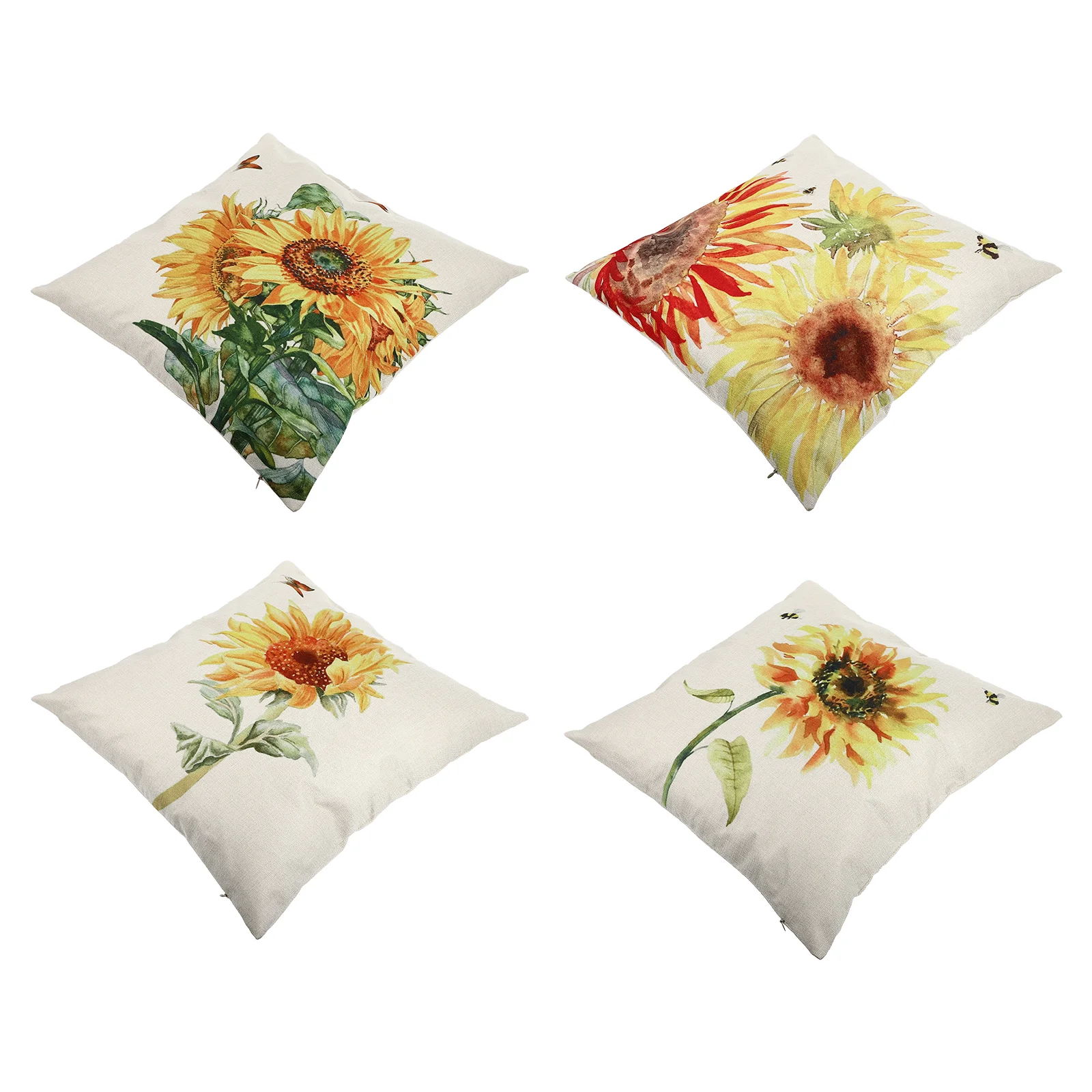 

4 шт., простые наволочки для стула в виде подсолнуха