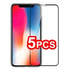 5 шт.лот полное покрытие Защита экрана для iPhone X XR XS 12 13 Mini 11 Pro Max 6 6s 7 8 Plus SE 2020 защитное закаленное стекло 9H