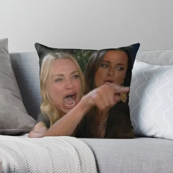 

Woman Yelling At A Cat Meme Printing Throw Pillow Cover Hotel Square Home Decor Bed Bedroom Wedding Case Pillows not include