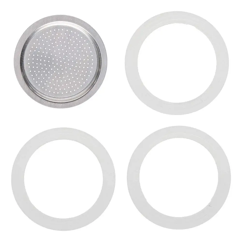 

Filter And Gasket Seals Replacement Spare Food Grade Silicone Gasket Stainless Steel Filter Compatible With 1 Cup Aluminum Esp