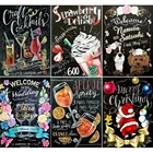 Diy 5D Бар Декор для кухни алмазная живопись рецепт доска Полный алмаз слово искусство узор вышивка крестиком Стразы