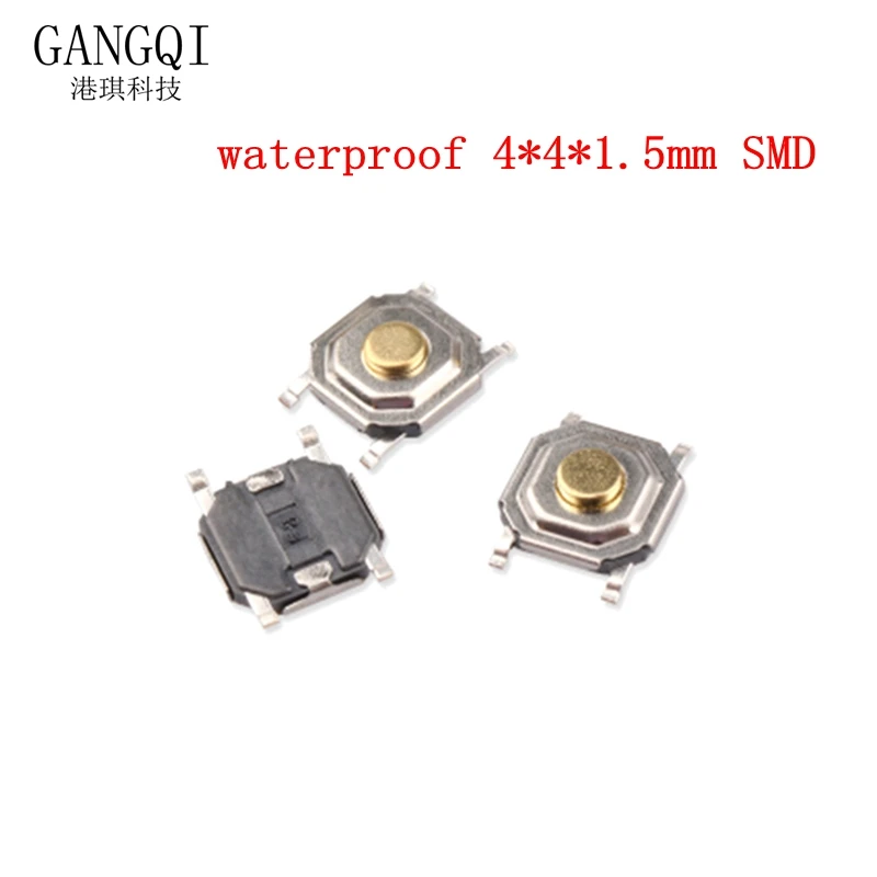 

20 шт. водонепроницаемый 4*4*1,5 мм SMD 4-контактный легкий сенсорный переключатель SMD4 ВКЛ/ВЫКЛ сенсорная кнопка сенсорный микропереключатель 4*4*1,5 клавиши
