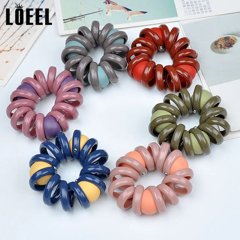 Резинки для волос женские эластичные резиновые спиральные однотонные