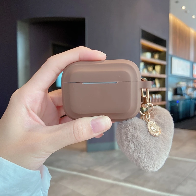 Симпатичный зимний чехол-брелок с помпоном для волос наушников apple airpods 1 2 3 Pro