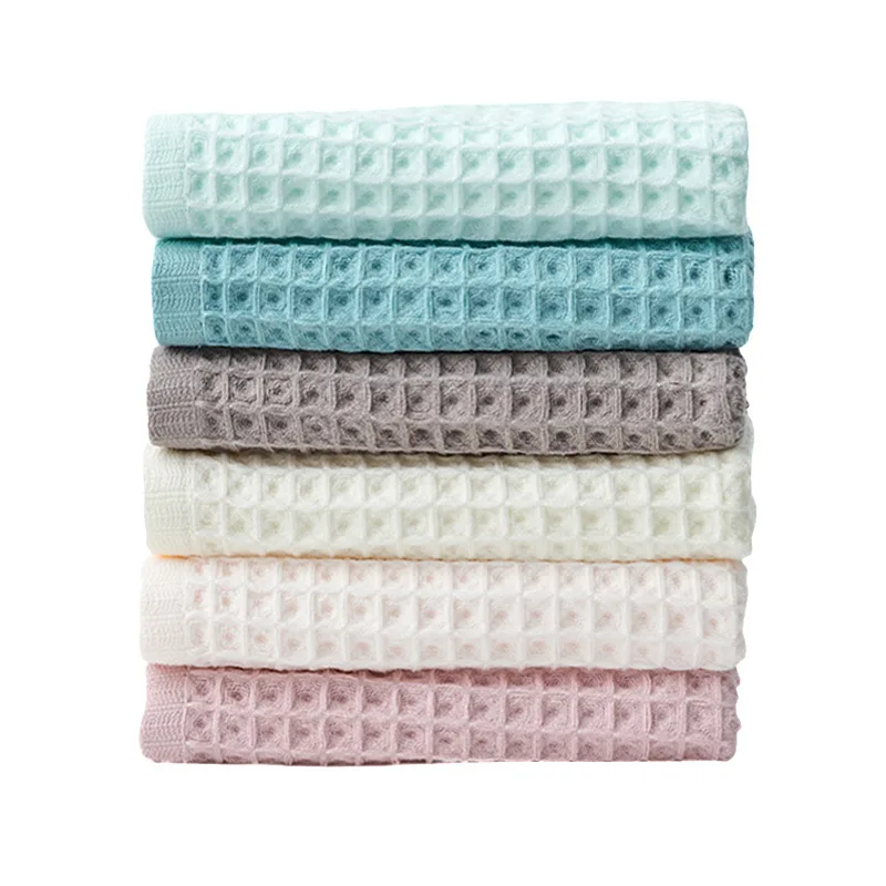 

1PC 100% Cotton Soft Face Towels For Adults Plaid Hand Towel Face Care Bathroom Tools Sport Waffle Hair Towel 34*34cm