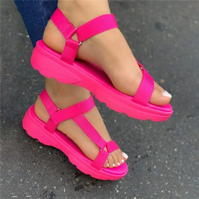 

Women sandals 2020 INS Hot Sale multi colors casual Shoes Woman Flat Dropship Comfortable Sandals Female size 35 -43