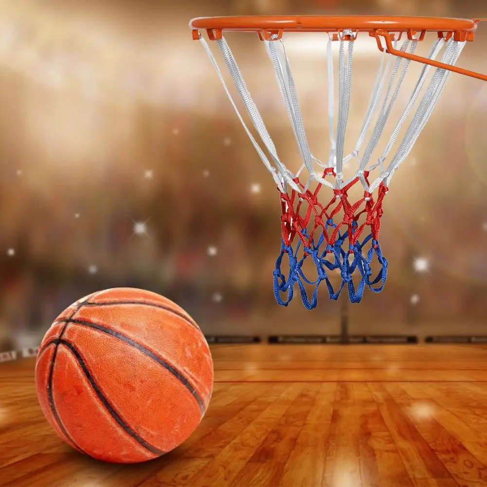 

High-strength Polyester Basketball Net Durable Basketball Net Heavy Duty Nylon Net Hoop Goal Rim Mesh standard basketball rims