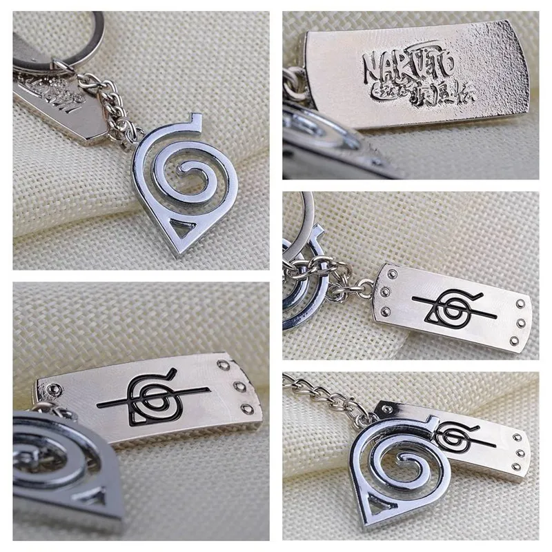

Cartoon Anime Keychain Rebel Forehead Metal Keychain Uzumaki Konoha Character Accessories
