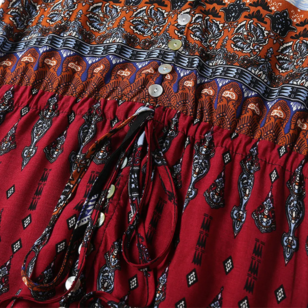 Летнее платье сексуальное длинное женское с принтом Элегантное макси винтажное