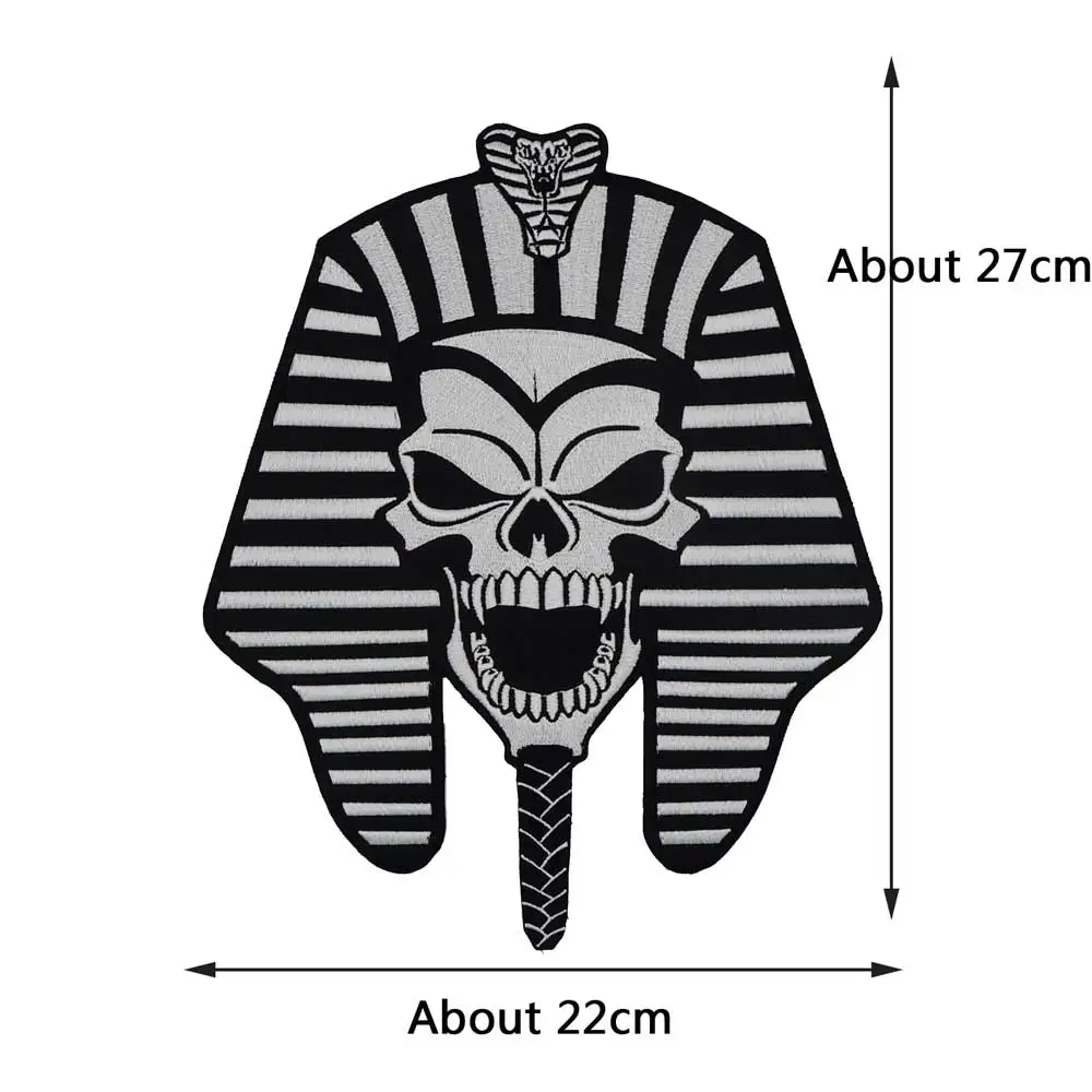 Большой Египетский мумий король Утюг на подложке вышитый швейный ярлык панк