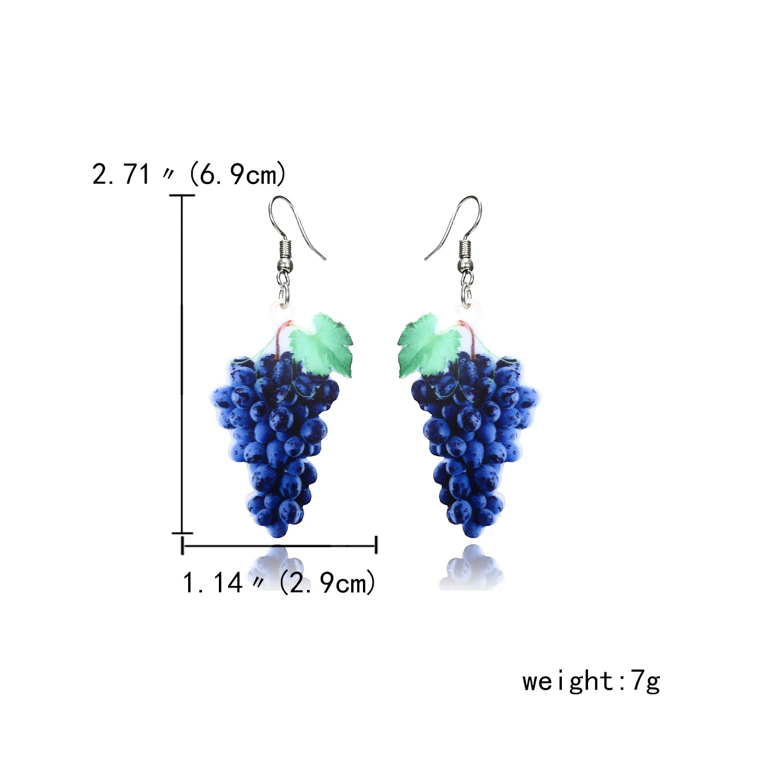 

Cute Acrylic Fruit Hook Earrings Banana Pear Grape Coconut Tree Dangle Earrings for Women Summer Fashion Accessories