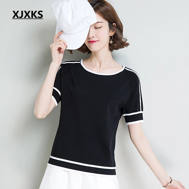 Женская футболка с коротким рукавом круглым вырезом и | одежда