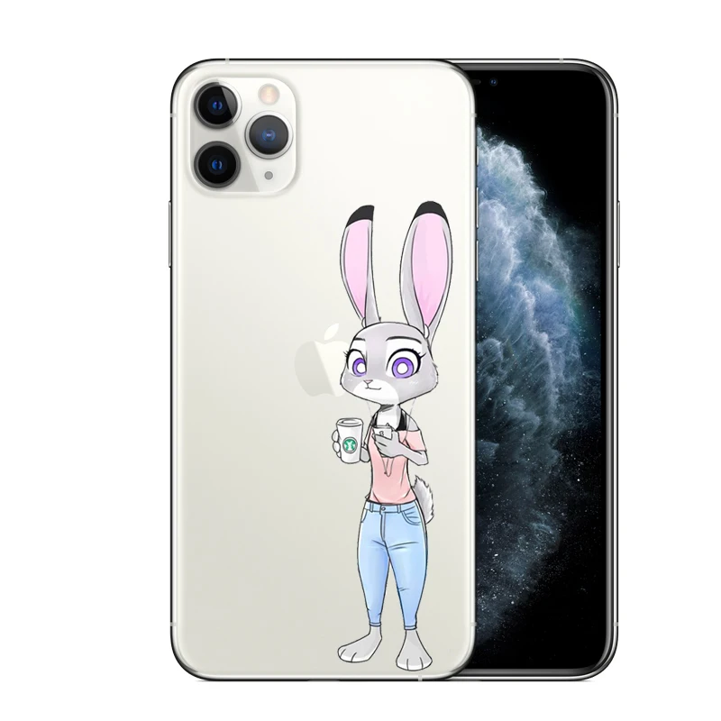 Из мультфильма зверополис С рисунками лисички и кролика из чехол для iPhone X XR XSMax 5 5S