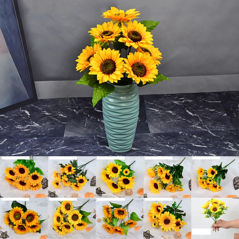 

1pcs single artificial sunflower flower sun flower silk flower artificial flower living room decoration floral arrangement