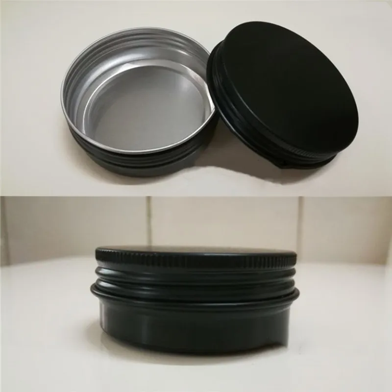 Пустые круглые алюминиевые банки 30/50/60/80/100/150/200 г черные металлические жестяные