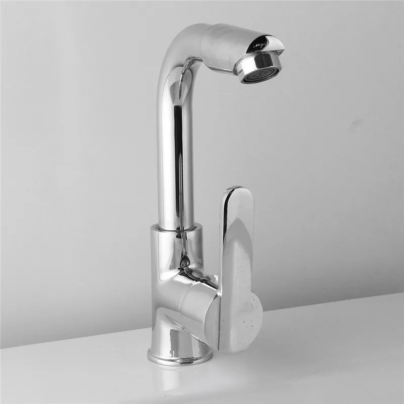 

HOT 1 PC Chrome Kitchen Faucet Single Hole Roatation Rotating Handle Cold And Hot Water For Kitchen And Bathroom Basin
