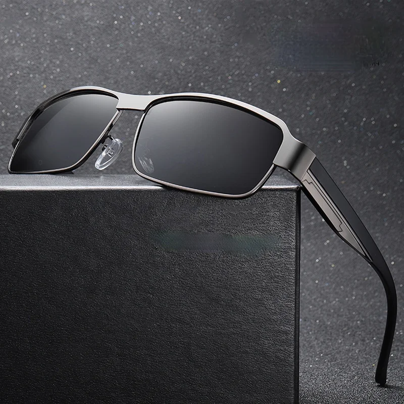 

Aoron Men's Polarized Sunglasses Driving Fishing Male Vintage Metal Sun Glasses anti-uv400 male mirror sunglasses gafas de sol