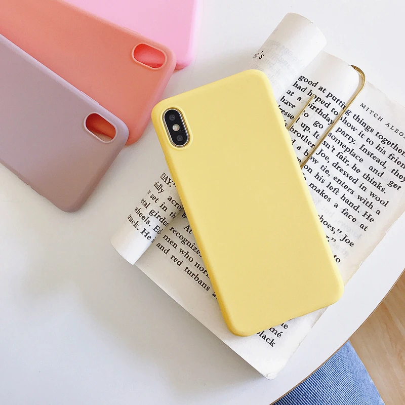 Силиконовый чехол Sunjolly яркого цвета для iPhone 11 Pro Max Xs XR X 8/7 Plus 6s/6 матовый задней
