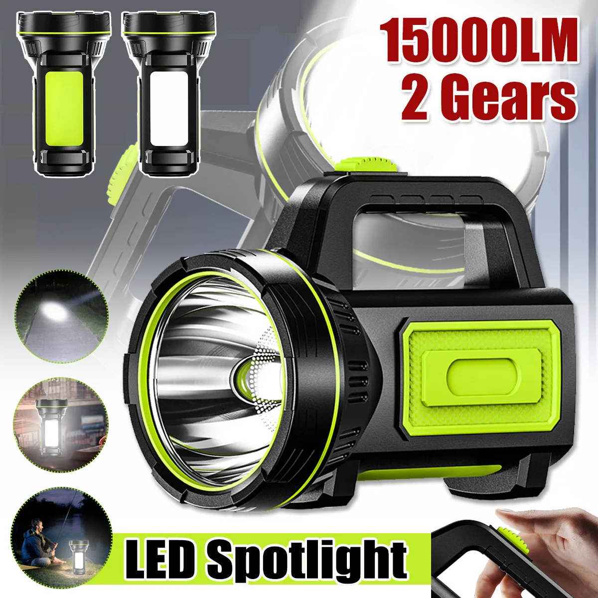 

500m High Power Powerful Led Flashlight Portable Searchlight Rechargeable Spotlight Hunting Lamp Camping Outdoor Lighting