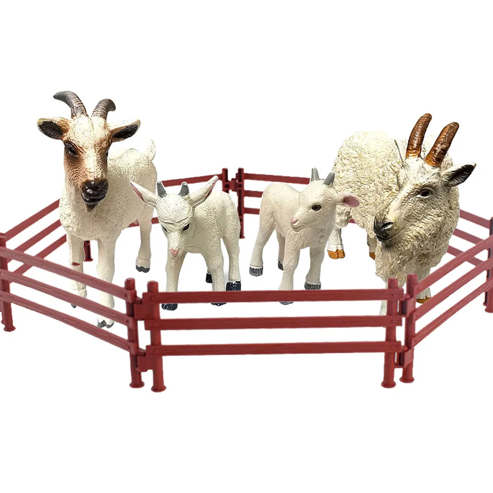 

4PCS/set Simulation Animal Mini Zoo Farm Ranch Goat Model Figure Doll Boys Girls Toys Scenario Car Ornaments Kids Puzzle Gift