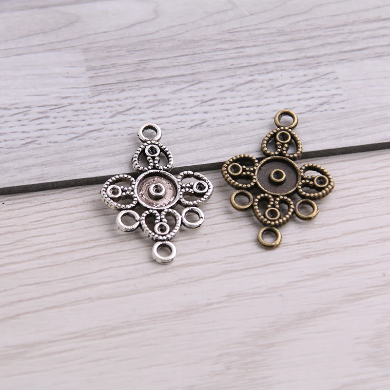 

Милый Колокольчик 50 шт. 19*27 мм двухцветное ожерелье из цинкового сплава очаровательные украшения DIY полый цветок Соединитель Кулон ожерелье