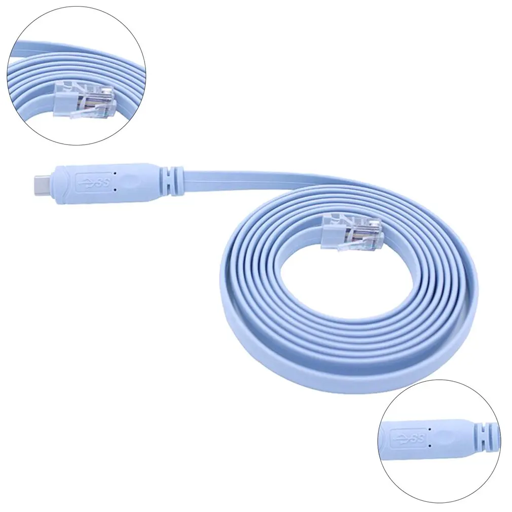 

Type C To RJ45 Drive Free USB 2.0 Compatible Console Cable 1.8 Meters Compatible With Windows MAC And Linux