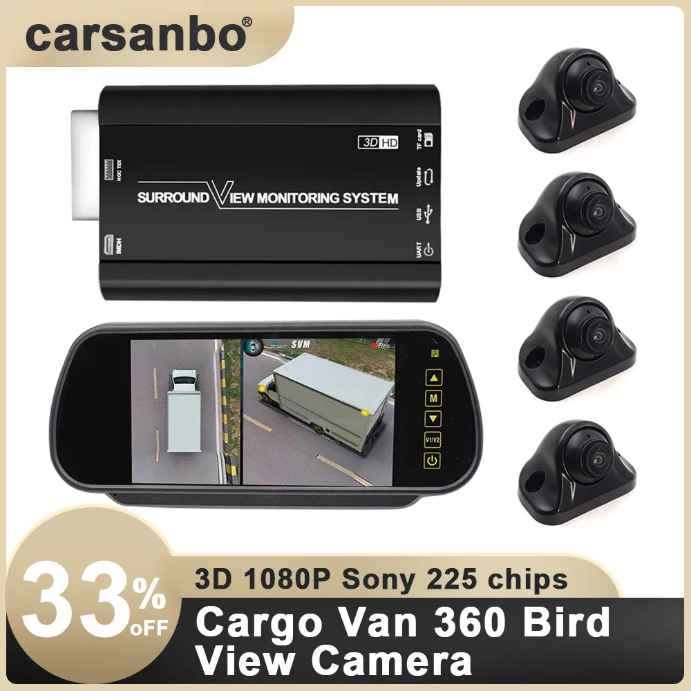 Грузовой фургон 360 взгляда птицы Камера Ночное видение бесшовные объемный вид 3D