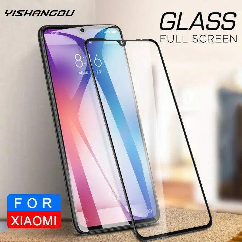 Закаленное стекло с полным покрытием для Xiaomi Mi Note 10 9 SE 9T Pro A3 A2 Lite Redmi 8 8T 7 6 5 6A 7A 8A