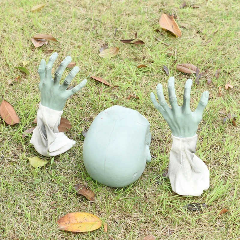 

Halloween Decorations Outdoor Scary Skeleton Stakes Zombie Face Hand Lawn Stake